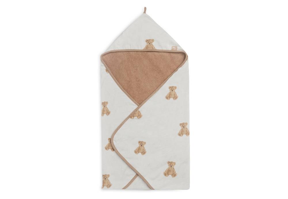 Jollein Kapuzenhandtuch 75x75cm Teddy Bear GOTS Neueste Mode
