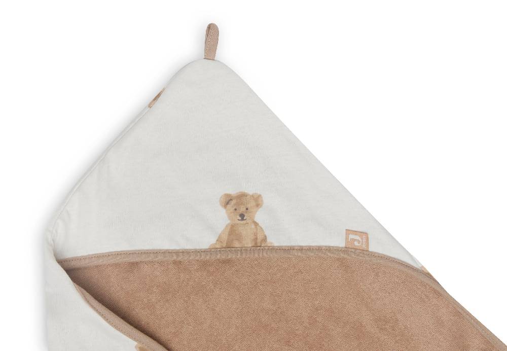 Jollein Kapuzenhandtuch 75x75cm Teddy Bear GOTS Neueste Mode