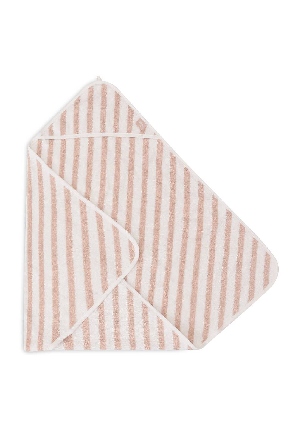 Jollein Kapuzenhandtuch 75x75cm Stripe Terry Wild Rose GOTS Kauf eins, bekomm eins gratis