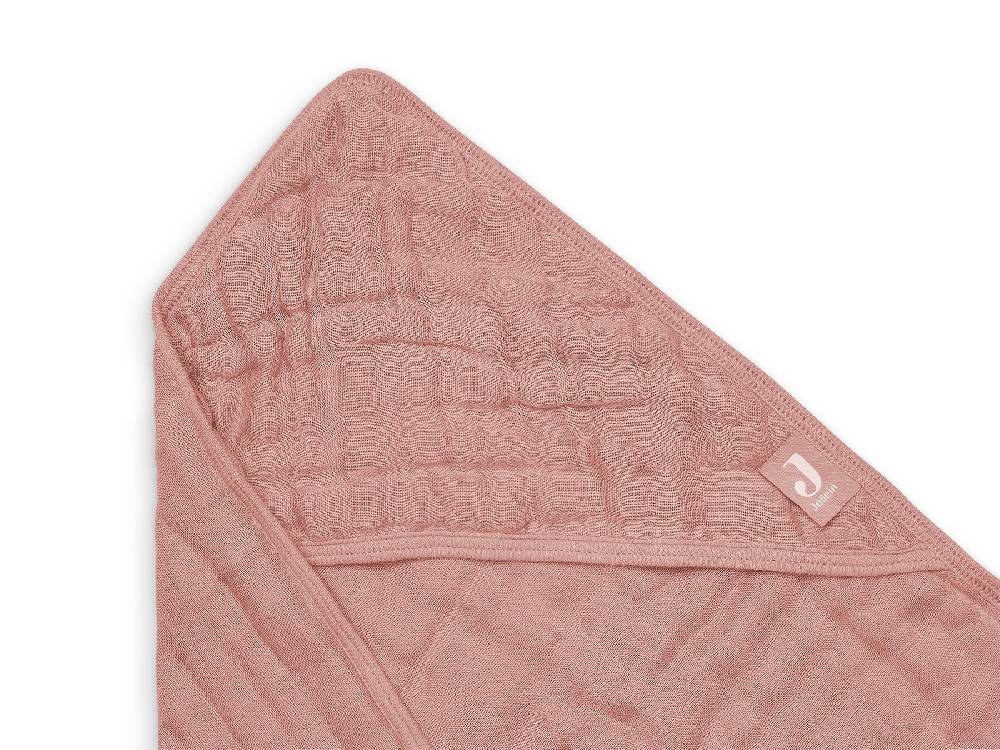 Jollein Kapuzenhandtuch Wrinkled Cotton 75x75cm Rosewood Riesige Ersparnisse
