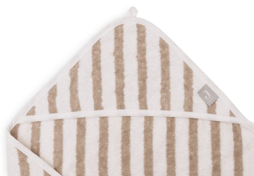 Jollein Kapuzenhandtuch 75x75cm Stripe Terry Olive Green GOTS VIP-Rabatte