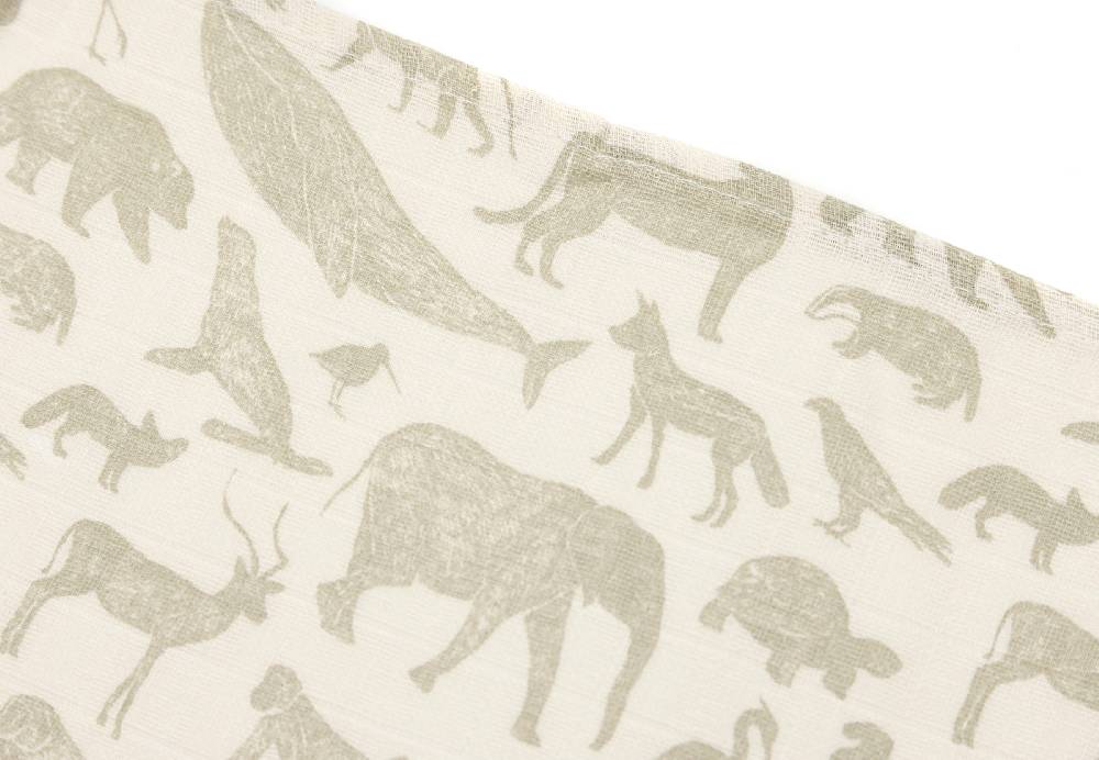 Jollein Spucktuch Hydrophill 70x70cm Animals Olive Green (3pack) Letzter Tag