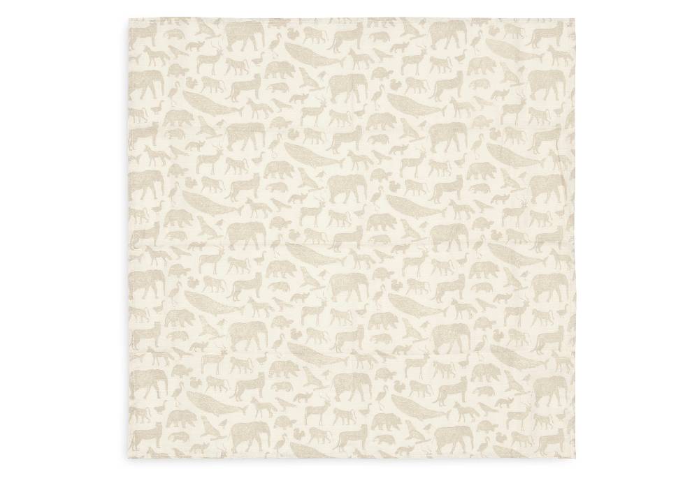 Jollein Spucktuch Hydrophill 70x70cm Animals Nougat (3pack) Bis zu 65% Rabatt