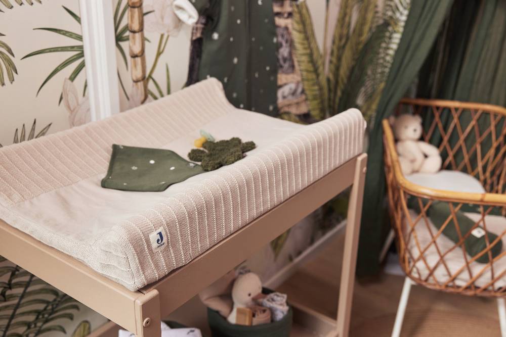 Jollein Wickelauflagenbezug 75x85cm Pure Knit Nougat GOTS Outlet