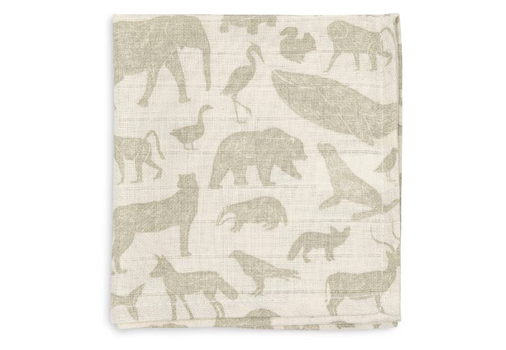 Jollein Spucktücher Hydrophil 31x31cm Animals Olive Green (3pack) Flash Sale
