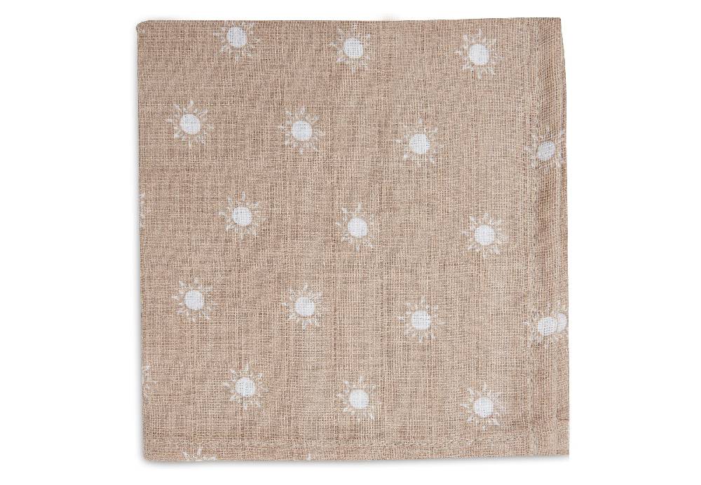 Jollein Spucktuch Musselin Pointelle Sun - Biscuit - GOTS - 2 Stück Begrenztes Angebot