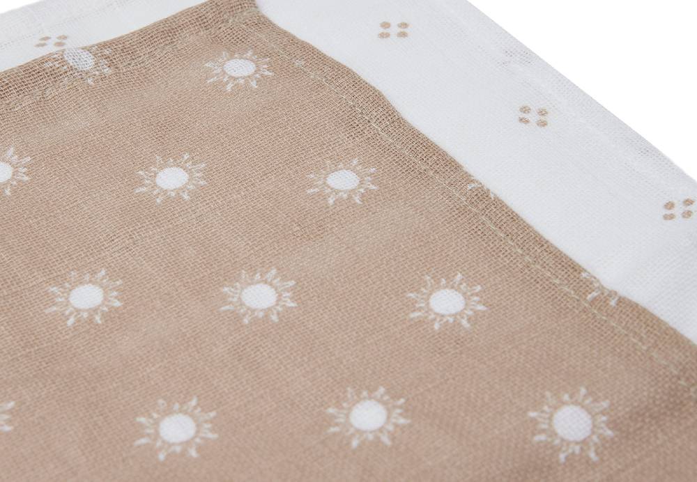 Jollein Spucktuch Musselin Pointelle Sun - Biscuit - GOTS - 2 Stück Begrenztes Angebot