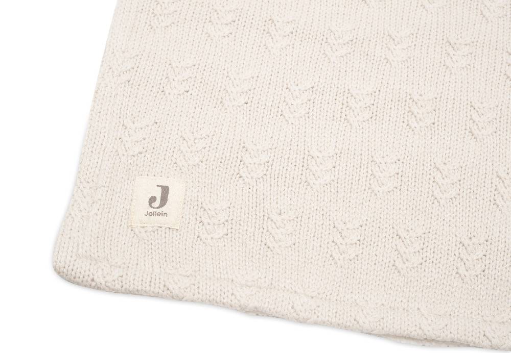 Jollein Decke Wiege 75x100cm Grain Knit Oatmeal/Velvet Große Rabatte