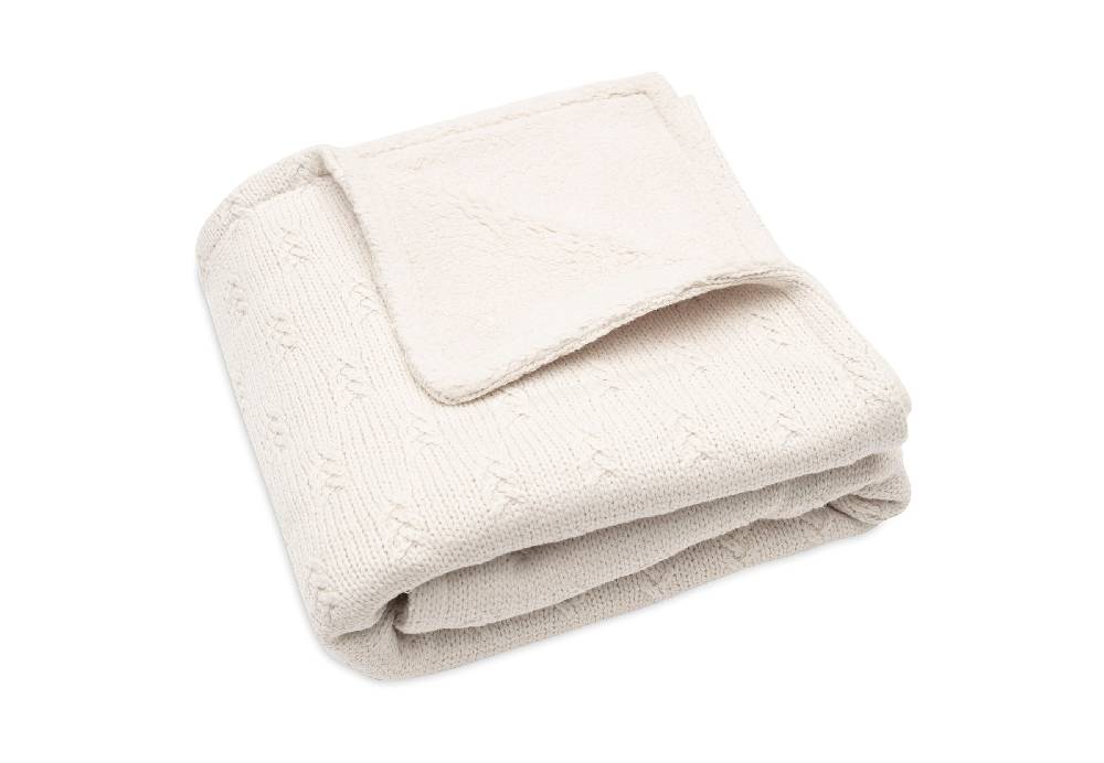 Jollein Decke Wiege 75x100cm Grain Knit Oatmeal/Velvet Große Rabatte