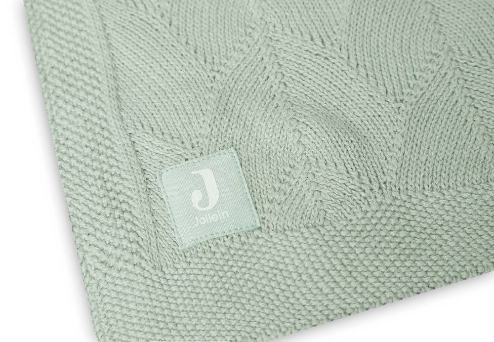 Jollein Decke Wiege 75x100cm Shell Knit Sea Foam GOTS Bestseller