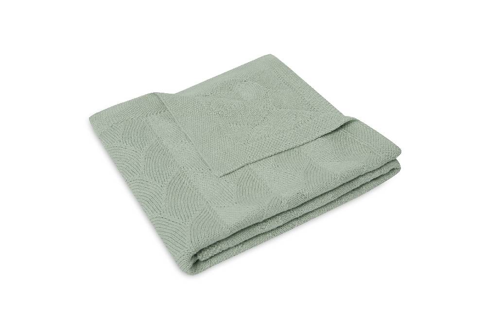 Jollein Decke Wiege 75x100cm Shell Knit Sea Foam GOTS Bestseller