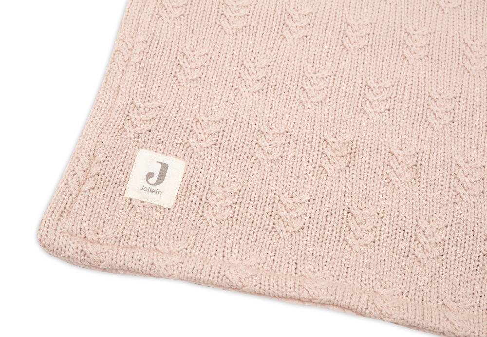 Jollein Decke Wiege 75x100cm Grain Knit Wild Rose/Velvet Räumungsverkauf