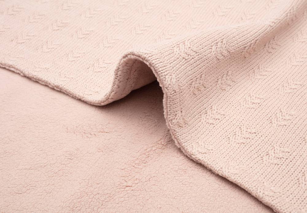 Jollein Decke Wiege 75x100cm Grain Knit Wild Rose/Velvet Räumungsverkauf