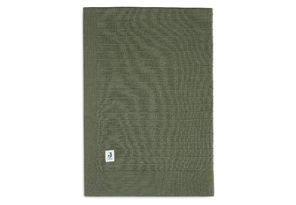 Jollein Decke Wiege 75x100cm Pure Knit Leaf Green GOTS Kauf eins, bekomm eins gratis
