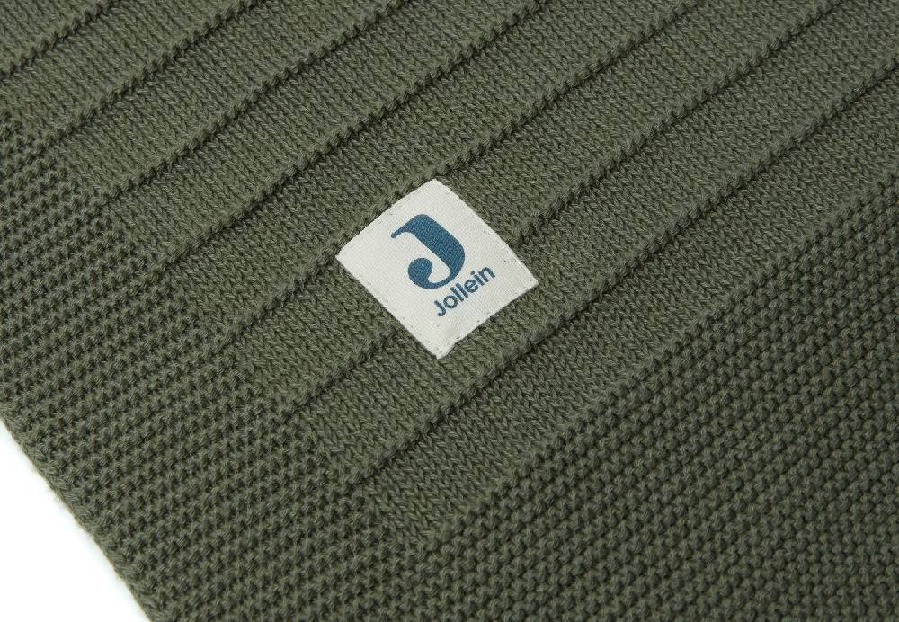 Jollein Decke Wiege 75x100cm Pure Knit Leaf Green GOTS Kauf eins, bekomm eins gratis