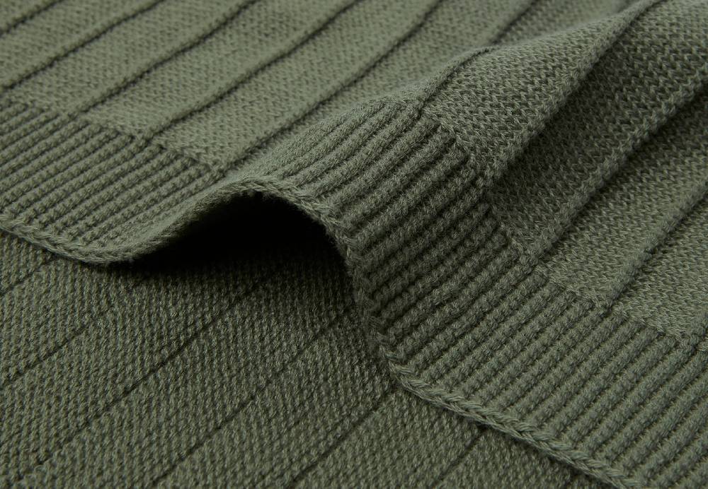 Jollein Decke Wiege 75x100cm Pure Knit Leaf Green GOTS Kauf eins, bekomm eins gratis