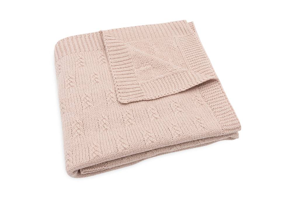 Jollein Decke Wiege 75x100cm Grain Knit Wild Rose Riesige Ersparnisse