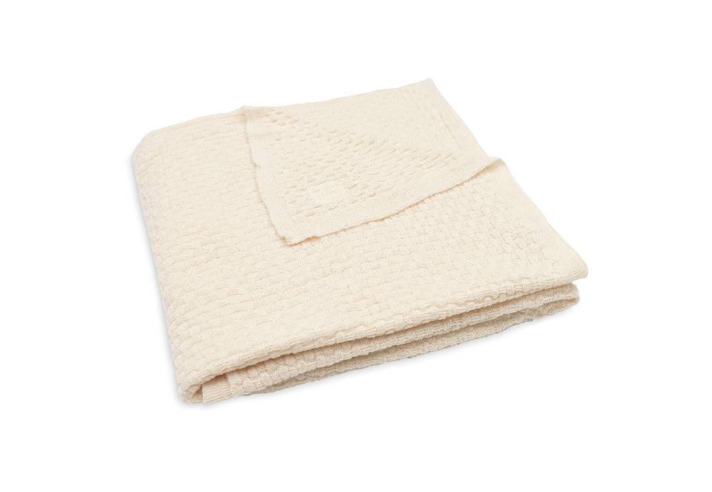 Jollein Decke Kinderbett 100x150cm Weave Knit Merino wool Oatmeal VIP-Rabatte