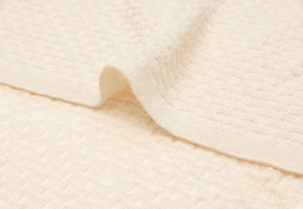 Jollein Decke Kinderbett 100x150cm Weave Knit Merino wool Oatmeal VIP-Rabatte
