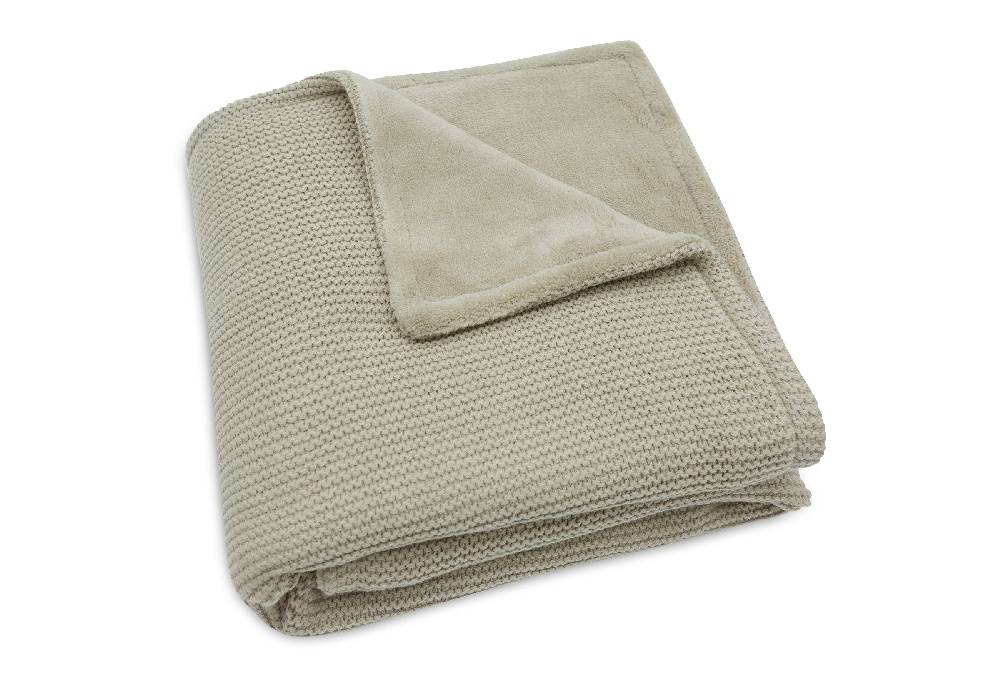 Jollein Decke Wiege 75x100cm Basic Knit Olive Green/Fleece Tiefpreis