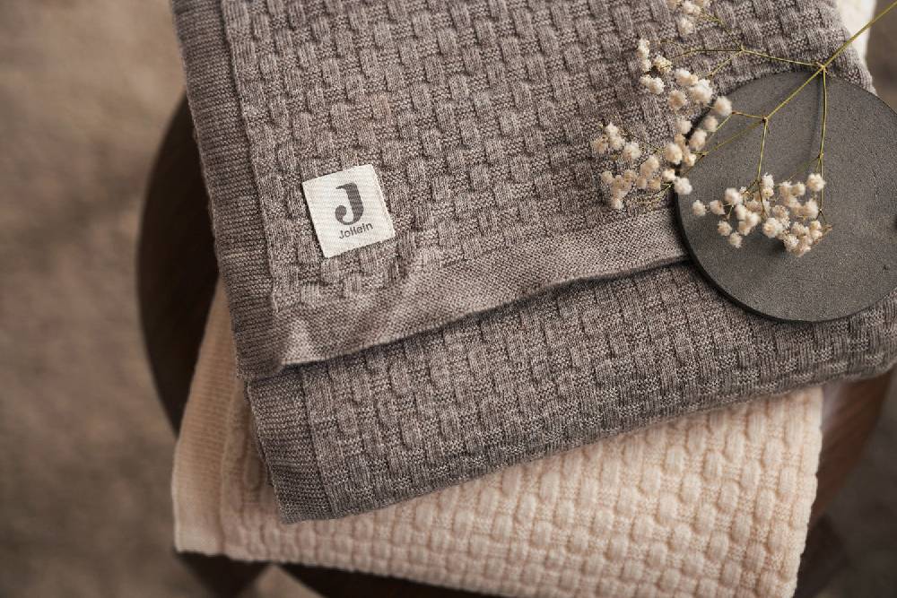 Jollein Decke Kinderbett 100x150cm Weave Knit Merino wool Funghi Wochenangebot