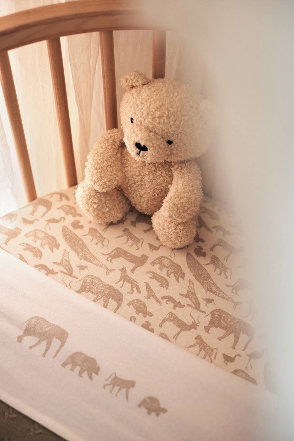 Jollein Bettlaken Kinderbett 120x150cm Animals Nougat Bis zu 50% Rabatt