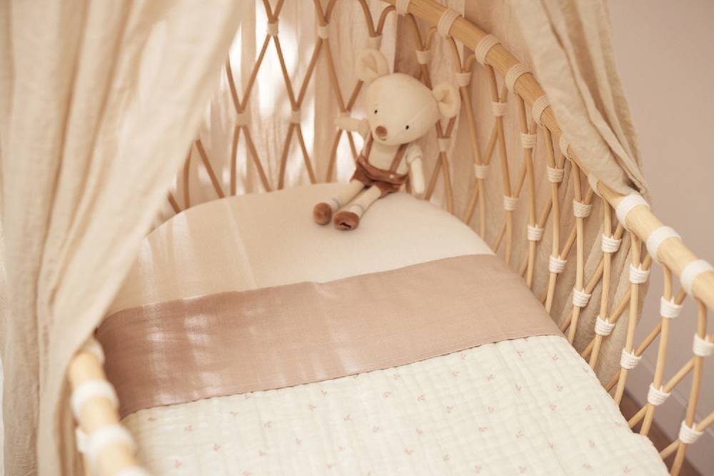 Jollein Bettlaken Kinderbett 120x150cm Slub Nougat Nur für heute