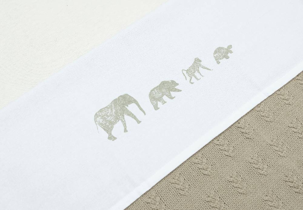 Jollein Bettlaken Wiege 75x100cm Animals Olive Green 50% Rabatt mit kostenlosem Versand