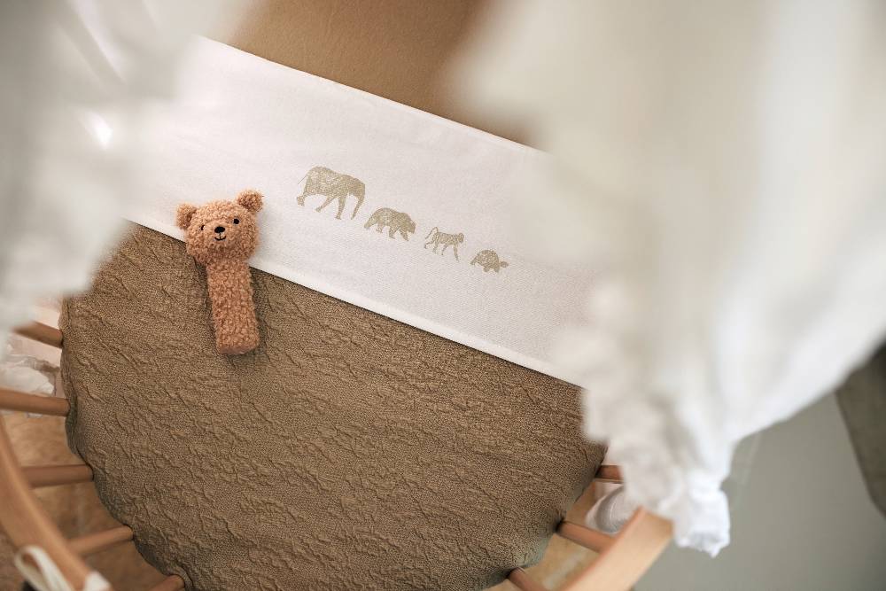 Jollein Bettlaken Wiege 75x100cm Animals Olive Green 50% Rabatt mit kostenlosem Versand
