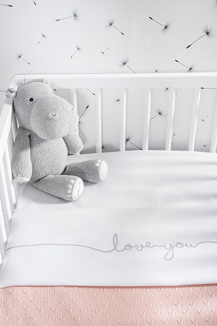 Jollein Bettlaken Wiege 75x100cm Love you Grey Kostenloser Versand international