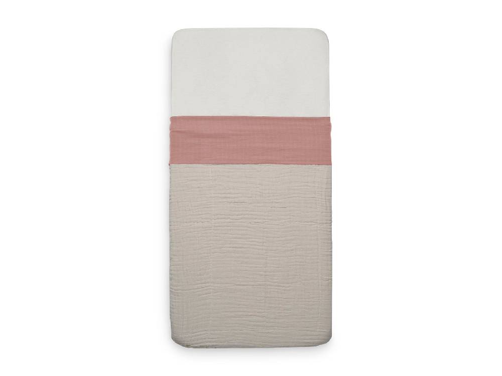 Jollein Bettlaken Wiege 75x100cm Wrinkled Cotton Rosewood Im Verkauf