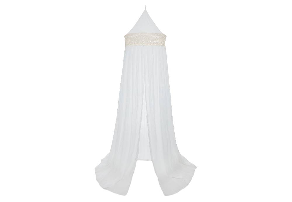 Jollein Baldachin Betthimmel Vintage 245cm Boho Lace Ivory Heißer Verkauf