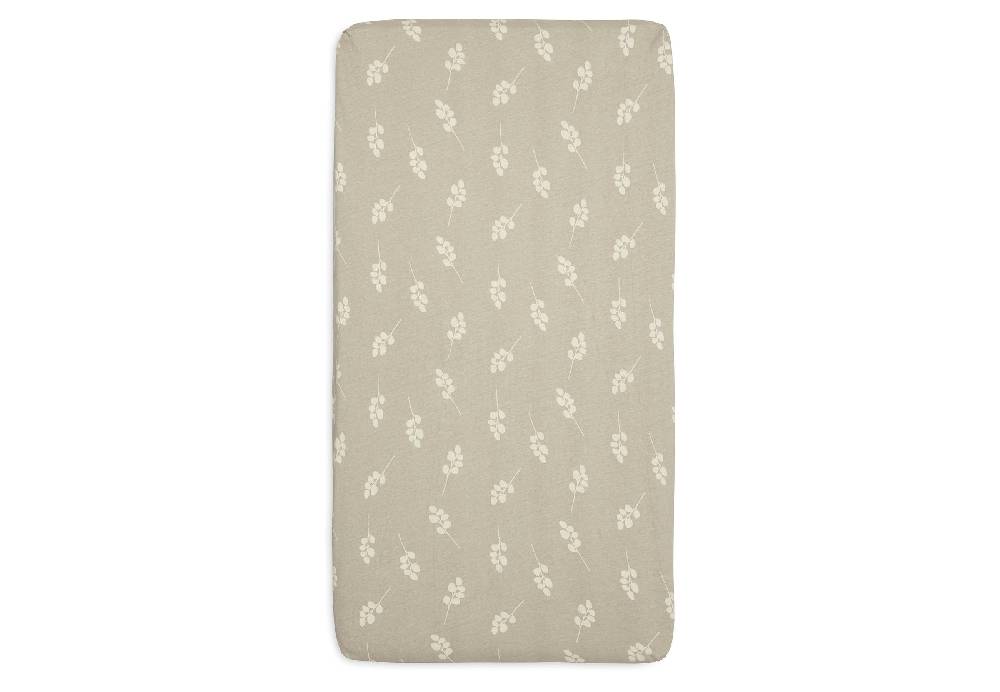 Jollein Spannbettlaken Jersey 70x140/75x150cm Twig Olive Green Black Friday Preise