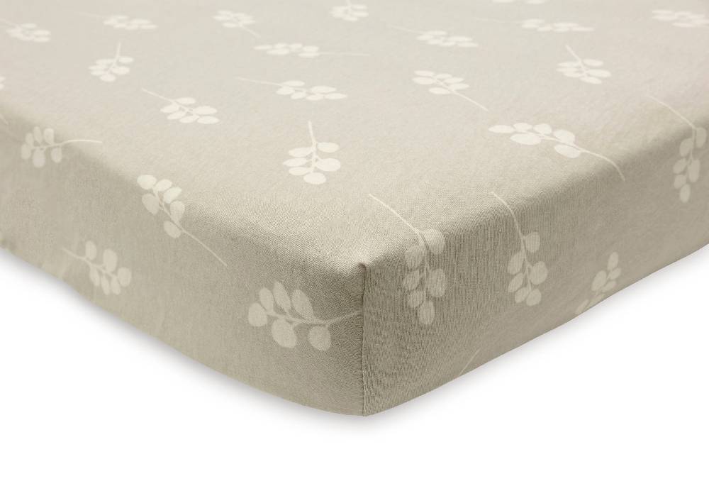 Jollein Spannbettlaken Jersey 70x140/75x150cm Twig Olive Green Black Friday Preise