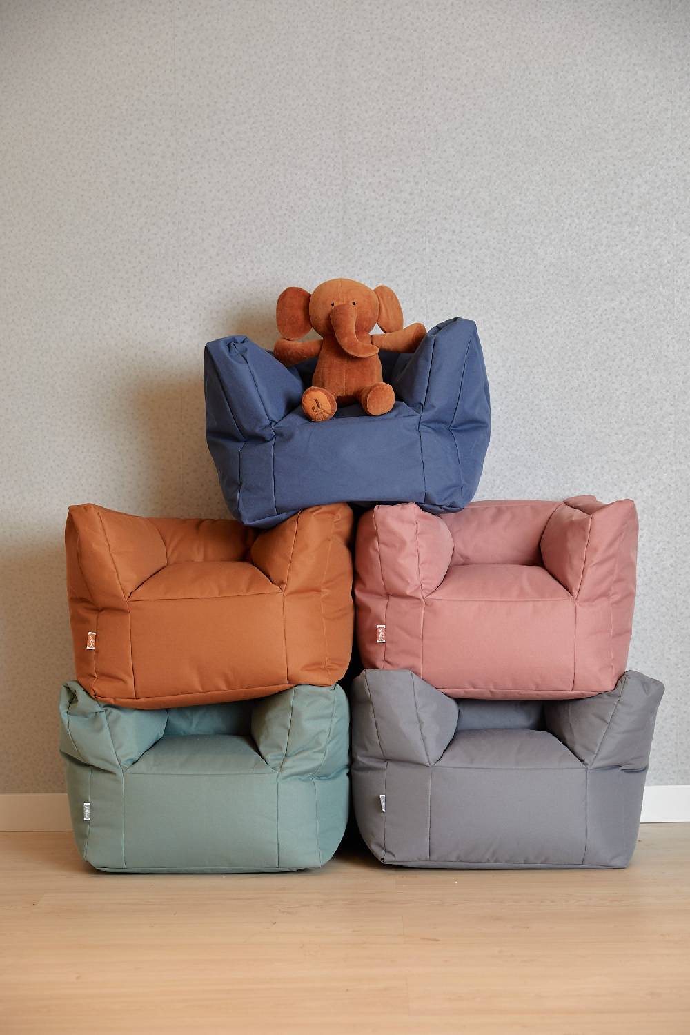 Jollein Kindersessel Sitzsack Storm Grey Großer Ausverkauf