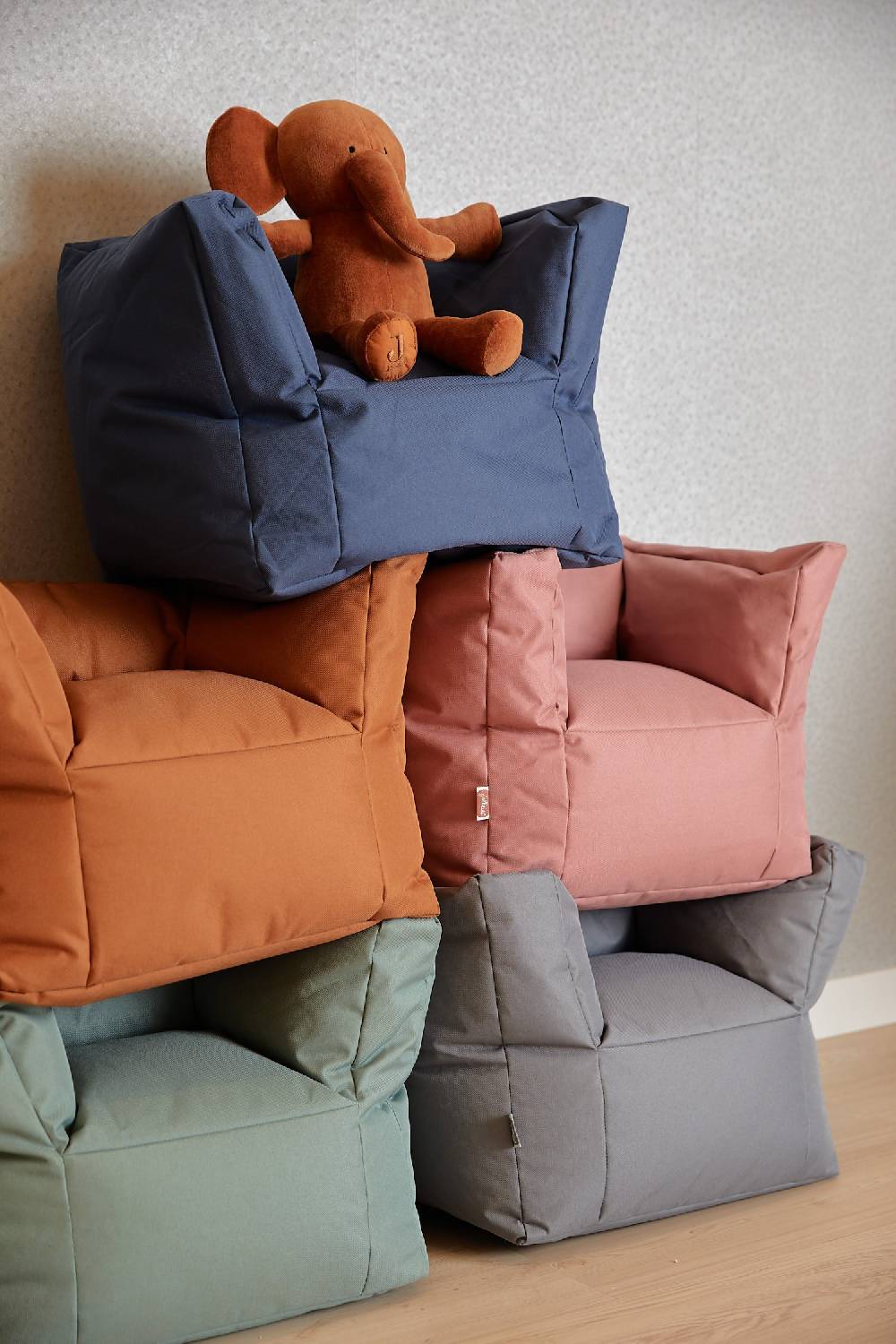 Jollein Kindersessel Sitzsack Storm Grey Großer Ausverkauf