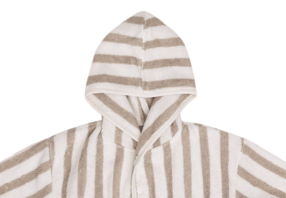 Jollein Bademantel 1-2 Jahre Stripe Frottee Olive Green GOTS Lagerräumung
