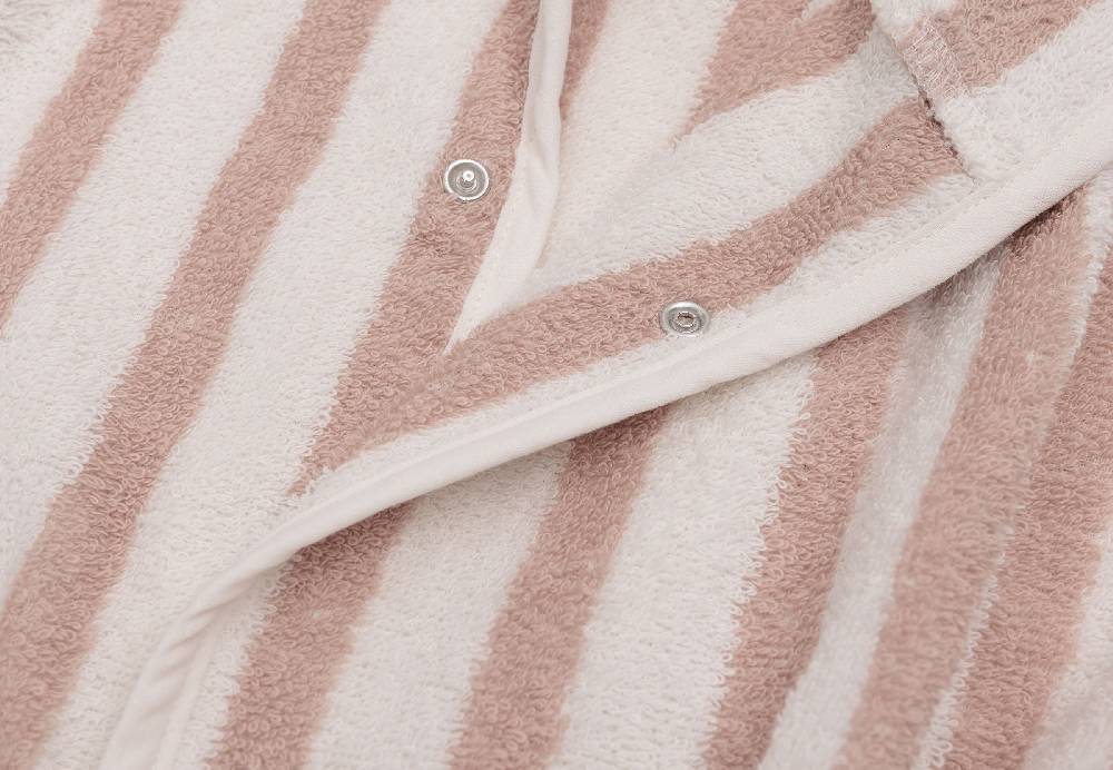 Jollein Bademantel 3-4 Jahre Stripe Frottee Wild Rose GOTS Zeitlich begrenztes Angebot
