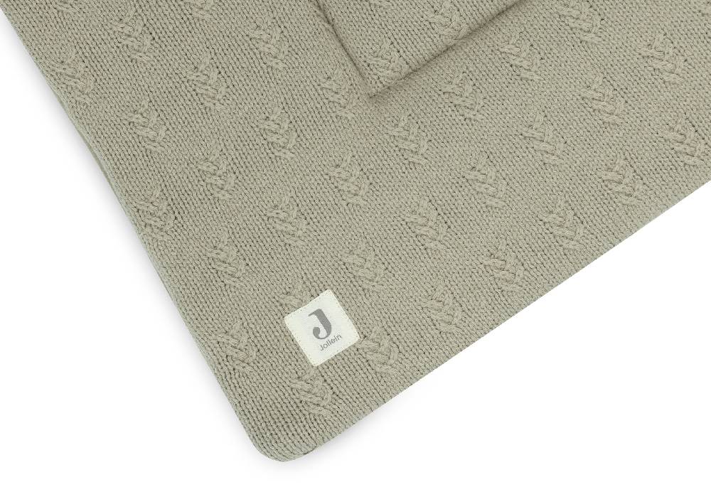Jollein Krabbeldecke 75x95cm Grain Knit Olive Green Sonderangebote