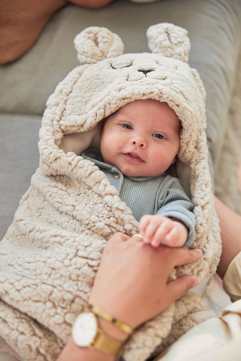 Jollein Einschlagdecke für Babyschale Bunny Nougat Nur für heute