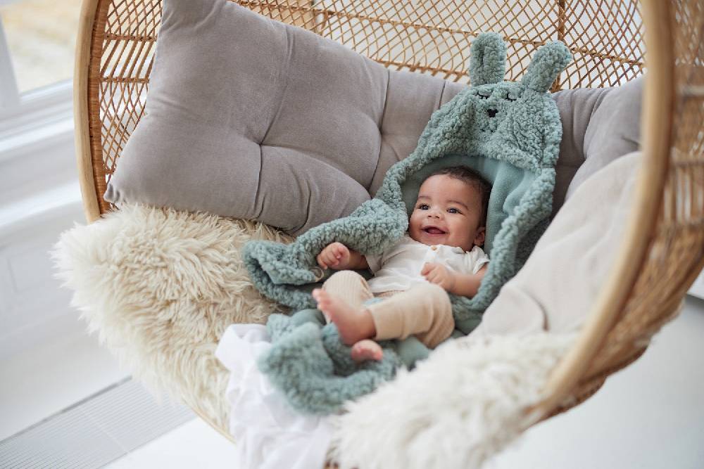 Jollein Einschlagdecke für Babyschale Bunny Ash Green 50% Rabatt mit kostenlosem Versand