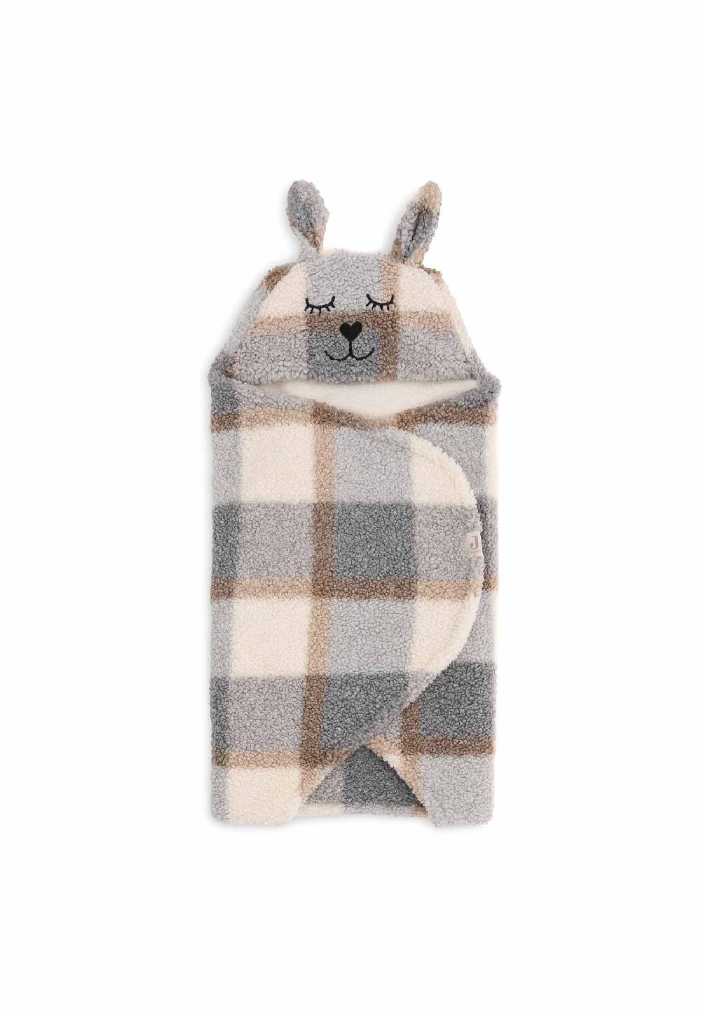 Jollein Einschlagdecke für Babyschale Bunny Check - Boucle Fabrikladen