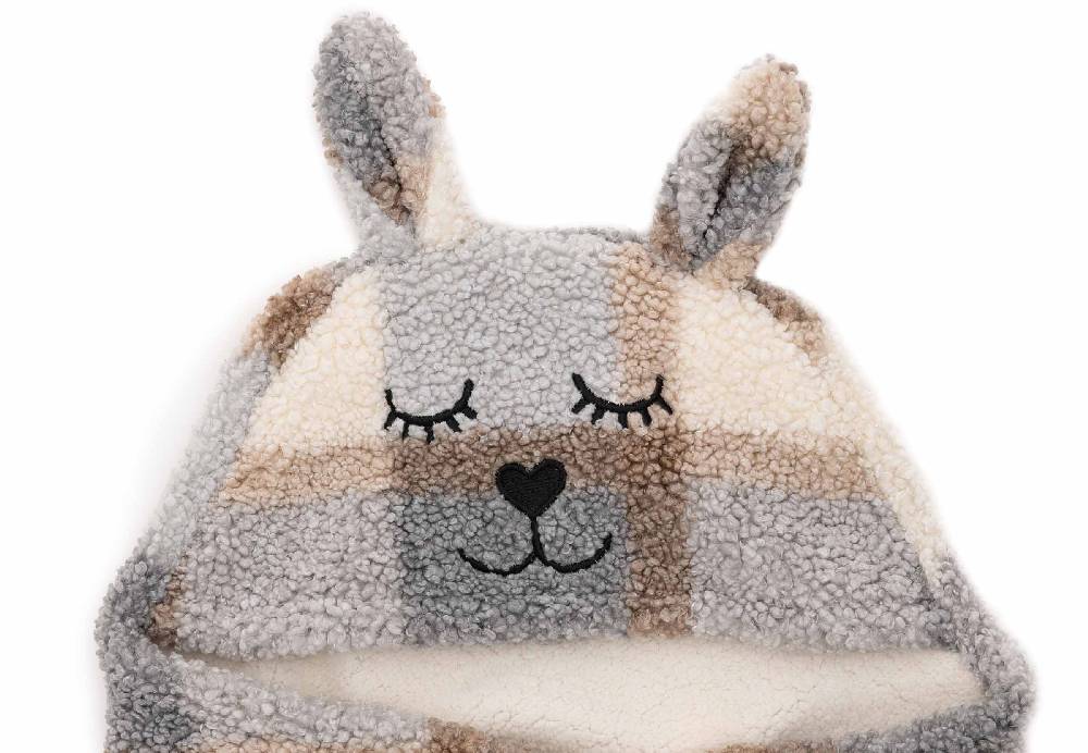Jollein Einschlagdecke für Babyschale Bunny Check - Boucle Fabrikladen
