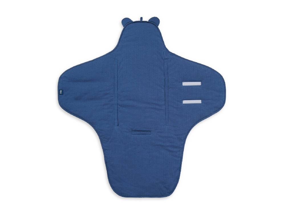 Jollein Einschlagdecke für Babyschale Basic Stripe Jeans Blue Im Verkauf