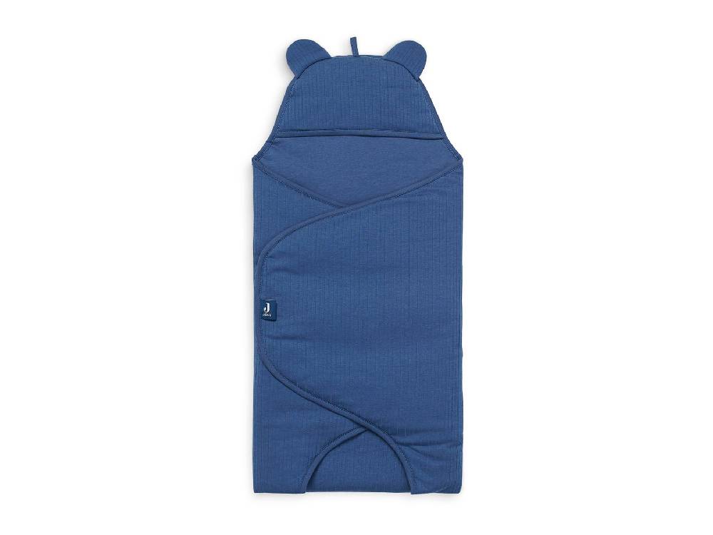 Jollein Einschlagdecke für Babyschale Basic Stripe Jeans Blue Im Verkauf