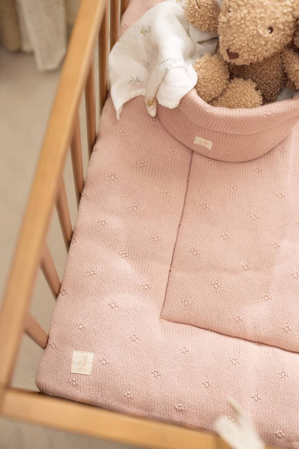 Jollein Pflegekörbchen Cosy Knit - Wild Rose Limitierter Zeitrabatt
