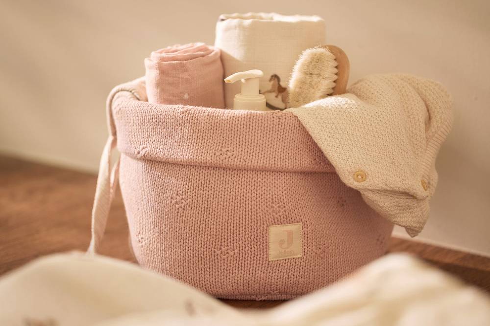 Jollein Pflegekörbchen Cosy Knit - Wild Rose Limitierter Zeitrabatt