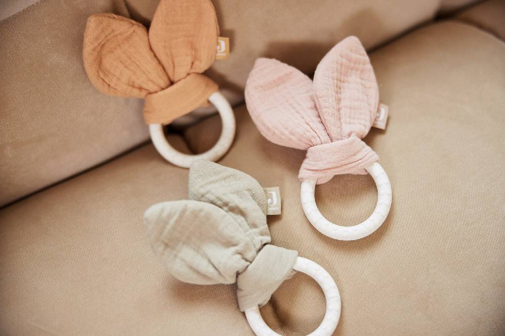 Jollein Beißring Silikon Bunny Ears Wild Rose Vatertagsangebot