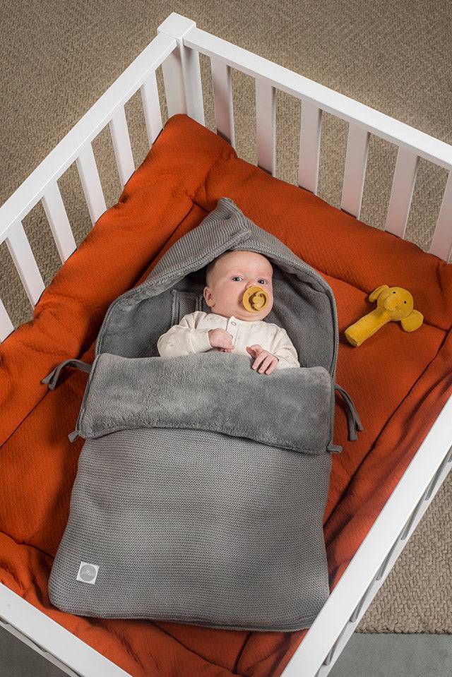 Jollein Fußsack gruppe 0+ 3/5 punkte Basic Knit Stone Grey Neuheiten