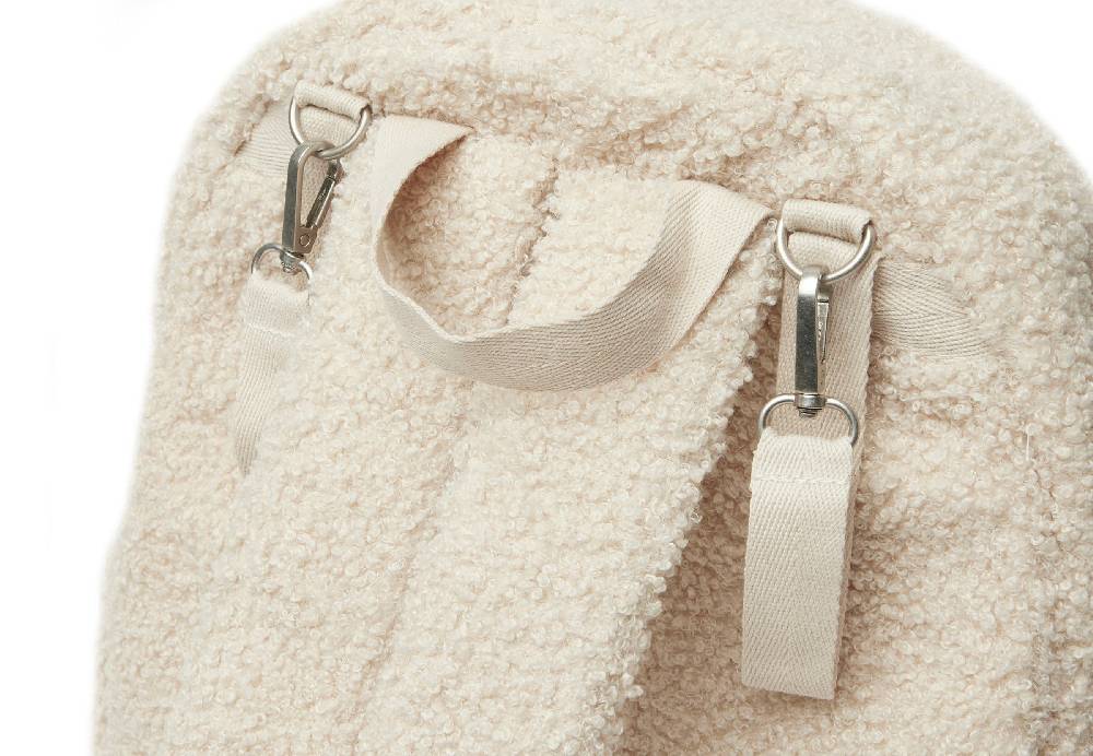 Jollein Wickeltasche Rucksack Boucle Naturel Begrenzt auf 3 Tage
